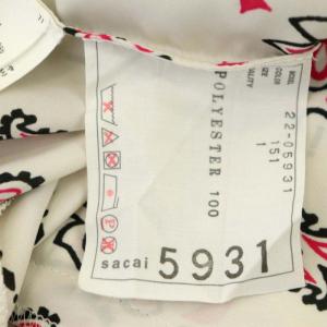 sacai 22SS BADANA PRINT PULLOVER ブラウス ペイズリー柄 1 オフホワイト