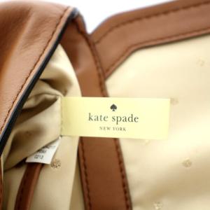 kate spade new york ショルダーバッグ レザー チェーン リボン 茶 ブラウン PXRU4217