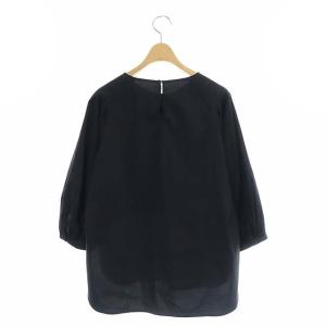 ANAYI 22SS コンパクトブロードタックソデブラウス 七分袖 プルオーバー 36 黒 ブラック