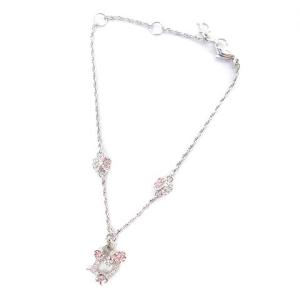 ブレスレット ロゴ フラワーモチーフ シルバー色