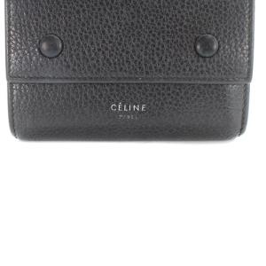 CELINE フィービー期 フォールデッド マルチファンクション 三つ折り財布 ロゴ 黒 ブラック 黄色 イエロー