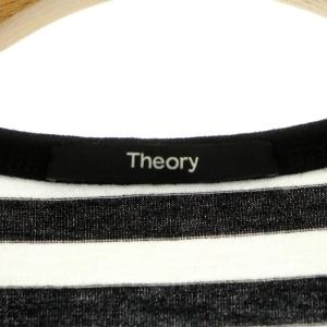 Theory 23SS Stripe Apex MSCL RNGR Tee Tシャツ カットソー ノースリーブ ボーダー コットン S 黒