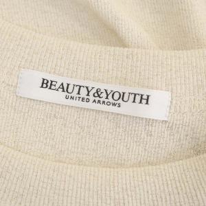 BEAUTY&YOUTH UNITED ARROWS ポリエステルコンパクトTシャツ ニット カットソー 五分袖 オフホワイト