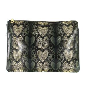 クラッチバッグ パイソン柄 カーキ 白 ホワイト 黒 ブラック