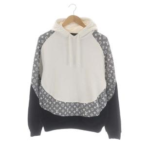 20SS モノグラムサークルカットフーディーパーカー プルオーバー M ホワイト