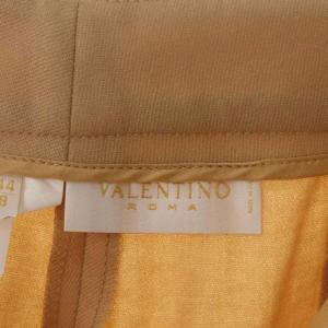 VALENTINO ウールワイドパンツ フレア センタープレス ジッパーフライ 44 8 ベージュ