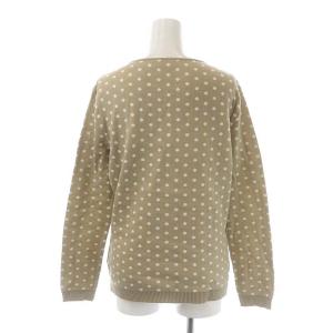 VALENTINO コットン ドットアンサンブル カーディガン Vネック 長袖 ノースリーブカットソー 46/10 ベージュ 白 ホワイト