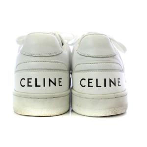 CELINE スニーカー ロゴ レザー 26.5cm ホワイト