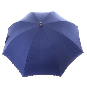 日傘 雨傘 フリル 刺繍 紺 ネイビー