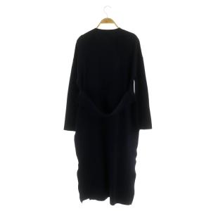 TOMORROWLAND コットンスムース ロングカーディガン コーディガン ニット 長袖 ボタンレス サイドスリット F 紺 ネイビー