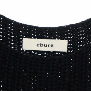 ebure ソフト片畦コットン ニットベスト プルオーバー 黒 ブラック