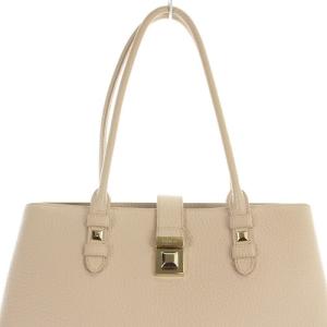 FURLA レザー トートバッグ ハンドバッグ レザー ロゴ ピンクべージュ