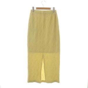 BEAUTY&YOUTH UNITED ARROWS 23SS シャーリング タイトスカート ロング M スモークイエロー