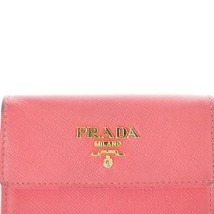 PRADA カードケース 名刺入れ ロゴ レザー ピンク