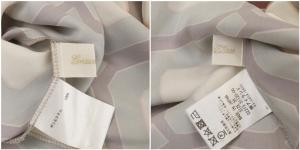 Grace Class 21AW サテンジオメトリックドレス ワンピース ロング 長袖 九分袖 総柄 スキッパー 36 グレージュ マルチカラー