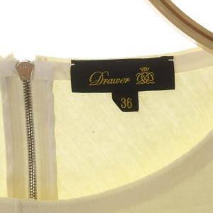 Drawer ウール ジップ プルオーバー カットソー 長袖 36 オフホワイト
