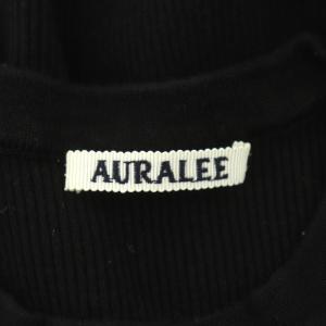 AURALEE Ron Herman別注 HIGH GAUGE RIB KNIT TEE トップス ニット セーター 五分袖 リブ 1 黒
