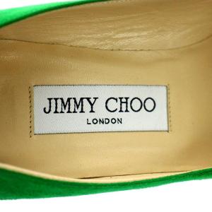 JIMMY CHOO AGNES パンプス ポインテッドトゥ スエード 23.5cm グリーン