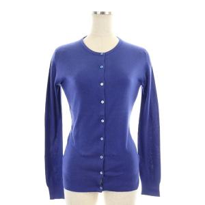 アンサンブル コットン ショートスリーブニット カーディガン 長袖 S 青 ブルー
