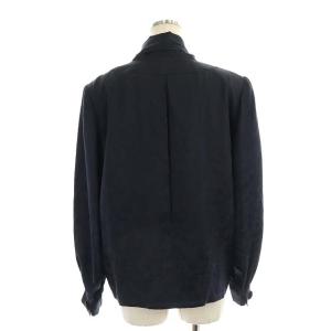 GIVENCHY NOUVELLE BOUTIQUE セットアップ 上下 シャツ 総柄 長袖 プリーツスカート ロング シルク 12 黒 ブラック