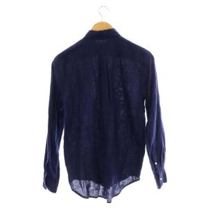 POLO RALPH LAUREN リネンシャツ 長袖 ロゴ刺繍 前開き SP 紺 ネイビー