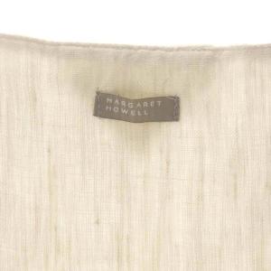 MARGARET HOWELL リネン Vネック ノースリーブトップス カットソー F ライトグレー
