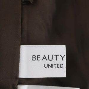 BEAUTY&YOUTH UNITED ARROWS ツイードライクVカットジャンパースカート ワンピース ロング ノースリーブ M 茶色 ブラウン