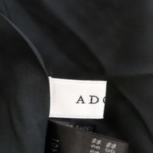 ADORE グレンチェック ラップスカート ロング フレア サイドスリット 38 黒 白 ブラック ホワイト