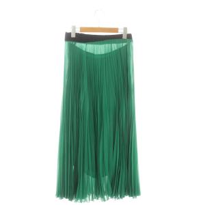 ADORE オーロラプリーツスカート ロング エアリー 38 緑 黒 グリーン ブラック