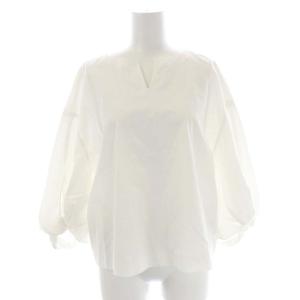 バックパールボタン プルオーバー カットソー 七分袖 38 白 ホワイト