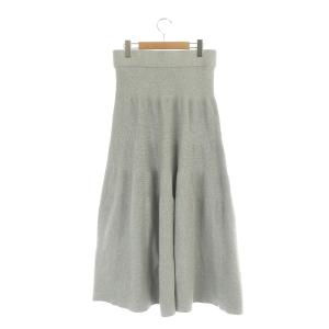 ADORE 22AW クリアコットンフレアーニットスカート ロング マキシ丈 38 グレー
