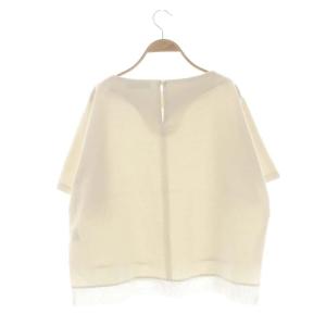 ADORE 裾切替 ボートネックプルオーバー カットソー 半袖 38 ライトベージュ