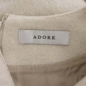 ADORE バルダライトワンピース ひざ丈 ミディ丈 八分袖 36 生成 エクリュ