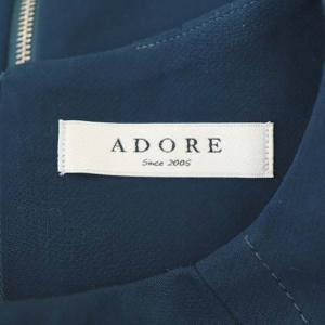 ADORE スリットスリーブ ワンピース ひざ丈 九分袖 38 ダークブルー