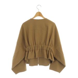 ADORE ライトリバービッグスリーブジャケット ブルゾン ノーカラー ジップアップ 36 ライトブラウン