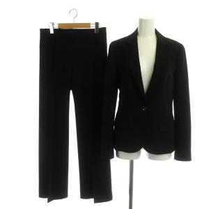 スーツ セットアップ 上下 テーラードジャケット パンツ スラックス 2 黒 ブラック