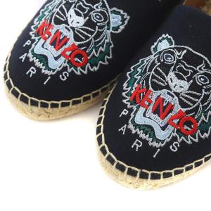 KENZO エスパドリーユ スリッポン キャンバス 刺繍 トラ柄 36 21.0cm ネイビー