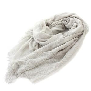 ドット柄 水玉 ストール シルク混 グレー