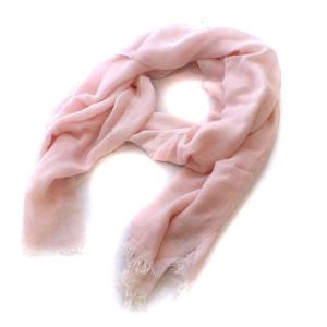 トビア Tobia ストール 大判 シルク混 フリンジ ピンク