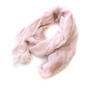 トビア Tobia ストール 大判 シルク混 フリンジ ピンク