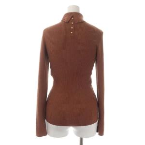 ANAYI 21AW ウールシルクリブタートルネックプルオーバーニット カットソー 長袖 38 茶色 ブラウン