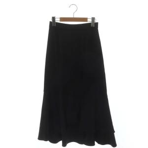 21AW レイヤードマーメイド ロングスカート フレア 36 黒 ブラック