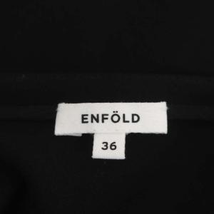 ENFOLD ダブルクロスVネックトップス カットソー 長袖 プルオーバー 36 黒 ブラック