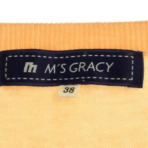 M'S GRACY 花 カーディガン ニット 長袖 38 ライトオレンジ