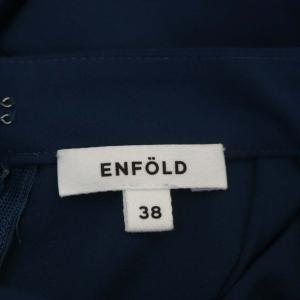 ENFOLD 23AW HEXAGON PULLOVER PEライトジョーゼット プルオーバー ブラウス 五分袖 38 青 ブルー