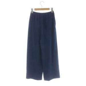 ENFOLD 23AW RELAX ELASTIC WIDE-TROUSERS PEライトジョーゼット パンツ ワイド イージー 34 青