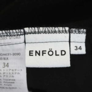 ENFOLD ライトバックウォーム リラックスゴムワイドトラウザー パンツ イージー 裏起毛 34 黒 ブラック