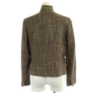 ANAYI セットアップ 上下 スーツ ジャケット 総裏地 ツイード スカート 台形 膝丈 38 茶 黒 ベージュ