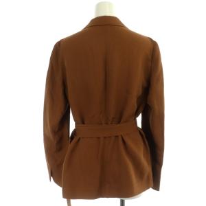 ANAYI シングルテーラードジャケット 1B 薄手 リネン混 38 茶色 ブラウン