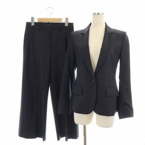 スーツ セットアップ 上下 テーラードジャケット タックパンツ スラックス 0 00 黒 ブラック